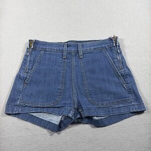 Levi's Denim Shorts Women 28 High Rise Double Side Zipper Blue Utility Summer